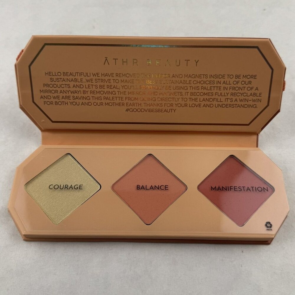 Athr Beauty Amber Crystal Charged Cheek Palette 3 Shades Blush Highlighter NEW - Picture 4 of 8